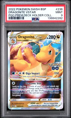 2022 POKEMON SWSH BLACK STAR PROMO #236 DRAGONITE VSTAR PSA 9 - Image 1