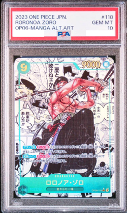 One Piece Card Roronoa Zoro PSA 10 Comic Manga Art Parallel SEC OP06-118 Japan - Image 1