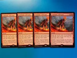 MTG 4x Commune with Lava # 131 Dragons of Tarkir Magic the Gathering x4 NM - Image 1