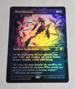 Magic:The Gathering - Lorwyn Eclipsed SPG - Bitterblossom Borderless Foil NM - Image 1