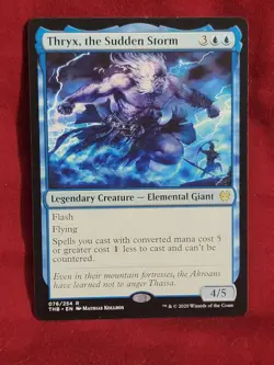 MTG Magic the Gathering Thryx, the Sudden Storm (76/412) Theros Beyond Death LP - Image 1