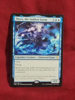 MTG Magic the Gathering Thryx, the Sudden Storm (76/412) Theros Beyond Death LP - Image 3