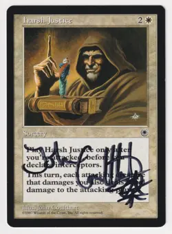 Signed Harsh Justice Proof LP Portal Artist John Coulthart 1997 MTG Magic AP! - Image 1