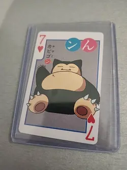 Vintage Pocket Monsters Poker Playing Card Snorlax 7 Of Hearts - Image 1