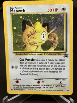 Pokemon TCG Meowth Wizards Black Star Promos 10 Holo Promo Damaged - Image 1