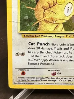 Pokemon TCG Meowth Wizards Black Star Promos 10 Holo Promo Damaged - Image 4