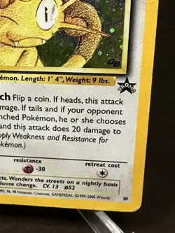 Pokemon TCG Meowth Wizards Black Star Promos 10 Holo Promo Damaged - Image 5