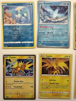 Articuno, Zapdos, Moltres -X8 Cards Gen 1 Legendary Birds Pokemon Card Lot- A160 - Image 2