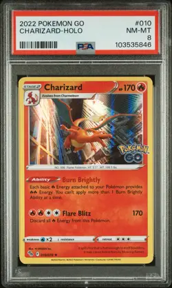 Charizard 010/078 Pokemon GO Holo PSA 8 - Image 1