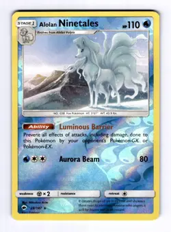 Alolan Ninetales SM - Burning Shadows #28 (2017) Rare Reverse Holo NM Pokemon - Image 1