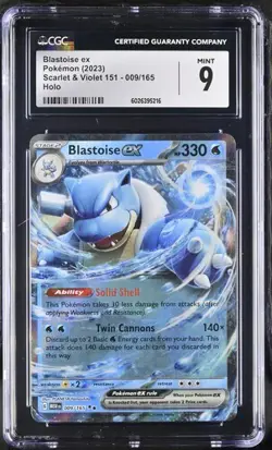 🐢🐢🐢 CGC 9 ENGLISH Blastoise ex 009/165 Scarlet & Violet 151 Holo Pokemon Car - Image 1