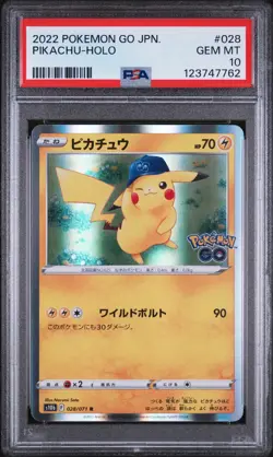 2022 POKEMON GO JPN #028 PIKACHU-HOLO PSA 10 - Image 1