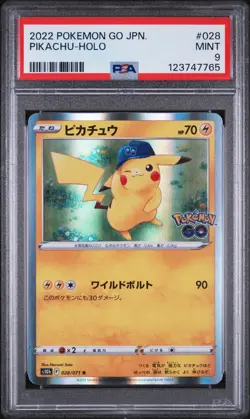 2022 POKEMON GO JPN #028 PIKACHU-HOLO PSA 9 - Image 1