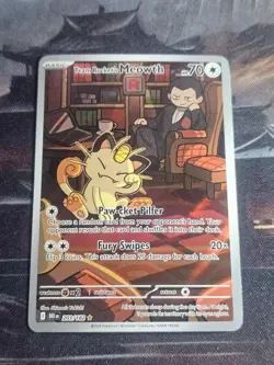 Pokemon TCG Team Rocket's Meowth 203/182 Sv10: Destined Rivals Illustration Rare - Image 1