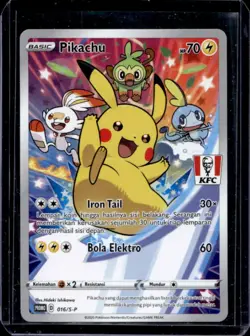 2021 Pokemon Indonesia KFC Chaki Kids Meal Pikachu Promo #016/S-P - Image 1