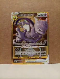 Pokemon Go Gold Mewtwo VSTAR Holo Ultra Rare Card 086/078 Pokemon TCG - Image 1