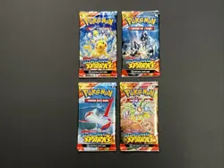 Pokemon Scarlet & Violet Surging Sparks Art Set 4 Sealed Booster Packs Lot of 4 - Image 1
