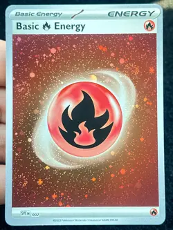 Basic Fire Energy Cosmo Holo Swirl 002 - LP-NM - Pokemon TCG Card - Image 1