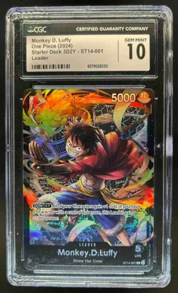 2024 One Piece Starter Deck Monkey D Luffy Leader #ST14-001 CGC 10 - Image 1