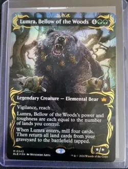 Lumra, Bellow of the Woods (Borderless) (Raised Foil) Bloomburrow Foil 343 - Image 1