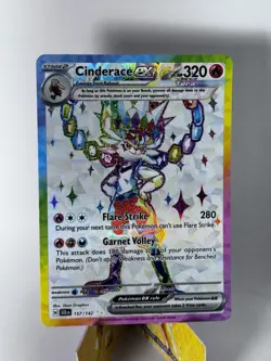 Pokemon TCG Stellar Crown Holo Ultra RareFull Art Cinderace EX 157/142SV07 - Image 1