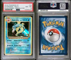 2016 POKEMON XY EVOLUTIONS PRERELEASE #34 GYARADOS-HOLO PSA 8 - Image 1
