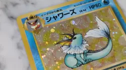 POKEMON CARD Old Back 1997 Vaporeon #134 HOLO LP Base set Jungle - Image 2