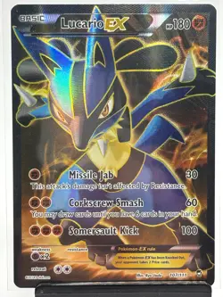 Pokemon TCG Lucario EX Holo Full Art Ultra Rare Card Furious Fists 107/111 - Image 1