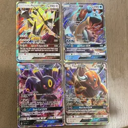 Pokemon GX Holo Card Lot Sun & Moon Necrozma Lapras Umbreon Tauros - Image 1