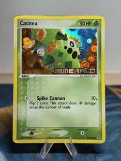 Cacnea 44/106 Reverse Holo Stamped 2005 Pokemon EX Emerald Card MP PL - Image 1