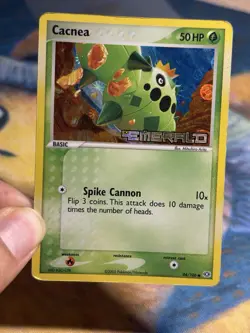 Cacnea 44/106 Reverse Holo Stamped 2005 Pokemon EX Emerald Card MP PL - Image 3