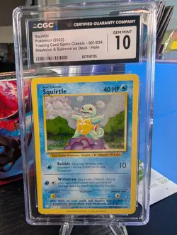 CGC 10 Squirtle 001/034 Trading Card Game Classic Holo - Image 1