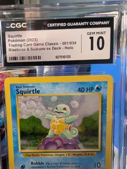 CGC 10 Squirtle 001/034 Trading Card Game Classic Holo - Image 2