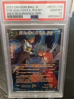PSA 10 SSB Son Goku & SSB Vegeta, Rivalry 2023 Dragon Ball Card BT21-110 SPR - Image 1