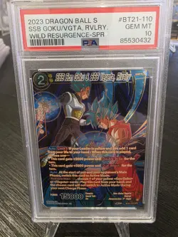 PSA 10 SSB Son Goku & SSB Vegeta, Rivalry 2023 Dragon Ball Card BT21-110 SPR - Image 3