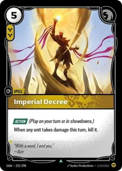 Riftbound Azir Card Imperial Decree OGN 221/298 English League of Legends - Image 1