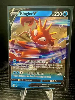 Kingler V 028/172 SWSH Brilliant Stars Ultra Rare Holo Pokemon TCG Card NM - Image 1