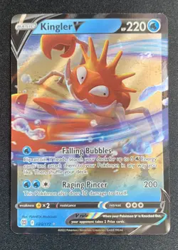 Kingler V 028/172 Brilliant Stars Ultra Rare Holo Pokemon TCG Card NM - Image 1