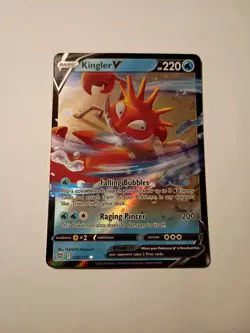 Kingler V 028/172 Brilliant Stars Pokemon TCG Ultra Rare Card NM - Mint - Image 1