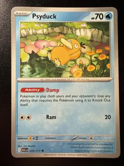 FREE SHIPPING Pokemon TCG - Ascended Heroes - (ASC) Psyduck - 039/217 REGULAR - Image 1