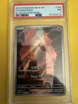 Pokemon Charmander 168/165 Sv Scarlet & Violet 151 Illustration Rare Holo PSA 7 - Image 1