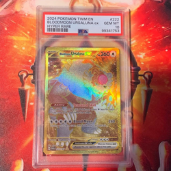 Pokemon TCG PSA 10 Twilight Masquerade Bloodmoon Ursaluna EX Hyper Rare 222/167 - Image 1