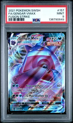 2021 POKEMON SWORD & SHIELD FUSION STRIKE #157 FULL ART/GENGAR VMAX PSA 9 - Image 1