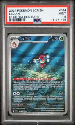 2024 POKEMON SCR EN-STELLAR CROWN ILLUSTRATION RARE #144 LEDIAN PSA 9 - Image 1