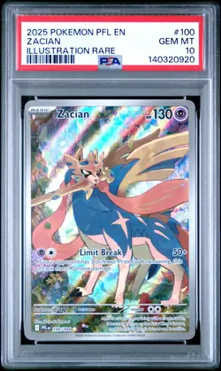 2025 POKEMON PFL EN-PHANTASMAL FLAMES ILLUSTRATION RARE #100 ZACIAN PSA 10 - Image 1