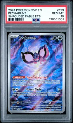 2024 POKEMON SVP SHROUDED FABLE ETB PROMO #129 PECHARUNT PSA 10 - Image 1