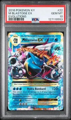 2016 POKEMON XY EVOLUTIONS #22 M BLASTOISE EX EVOLUTIONS PSA 10 - Image 1
