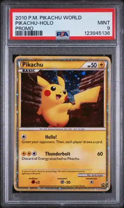 2010 POKEMON WORLD COLL DO NOT USE PIKACHU-HOLO PSA 9 - Image 1