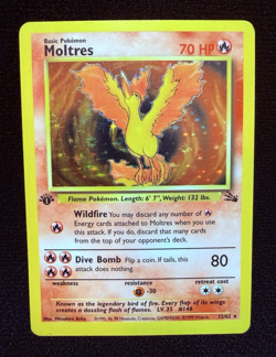 1999 Moltres 12/62 *1st Edition* Fossil Holo Rare - Vintage Pokemon TCG WoTC - Image 1