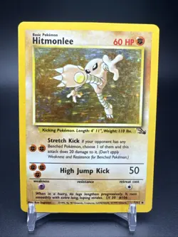 Hitmonlee 7/62 Fossil Holo Vintage Pokemon TCG - Image 1